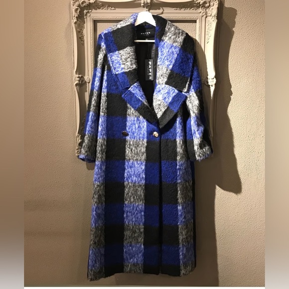 Paper London Rainbow Plaid Wool Coat - Picture 7 of 10